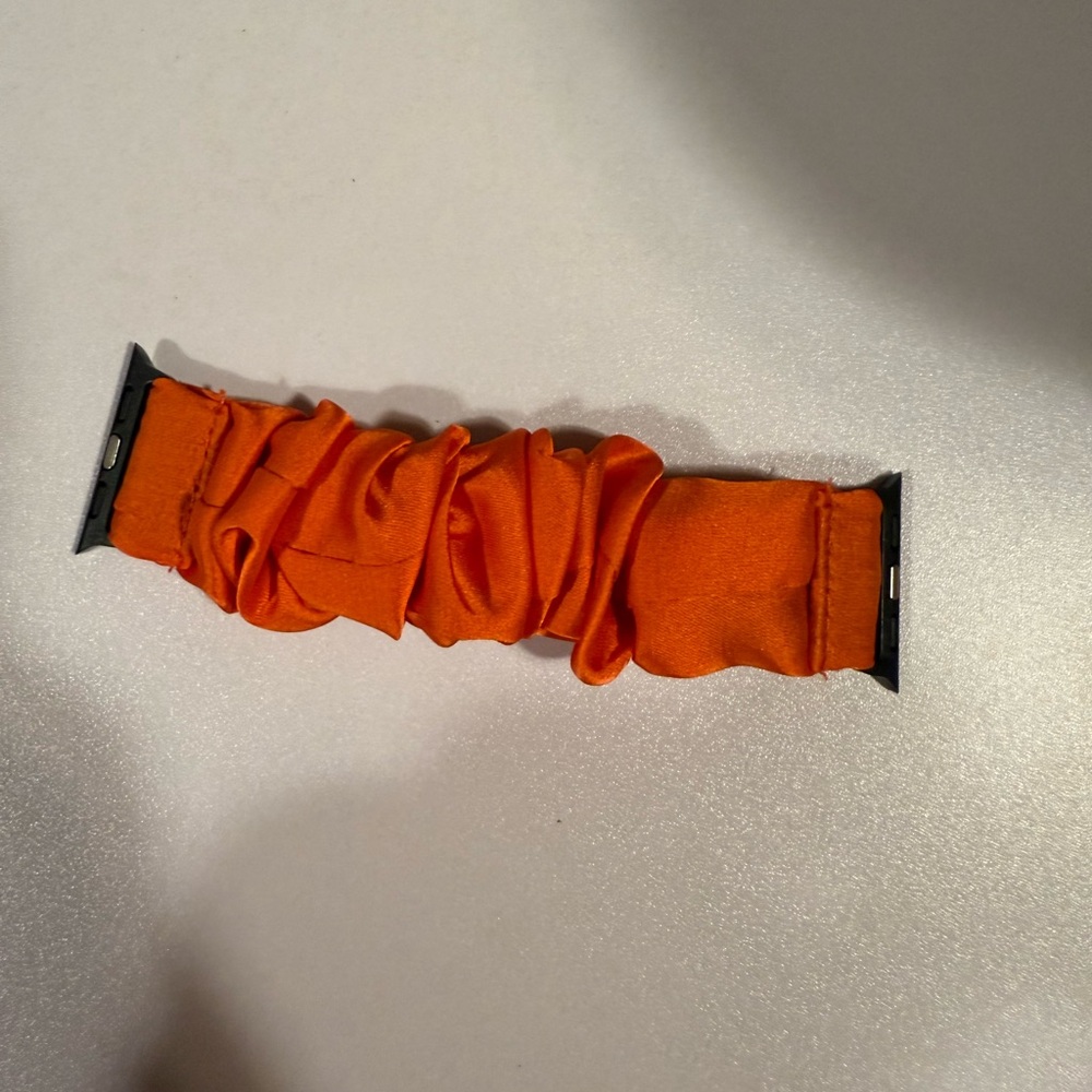 Orange Ruffled Watch Band